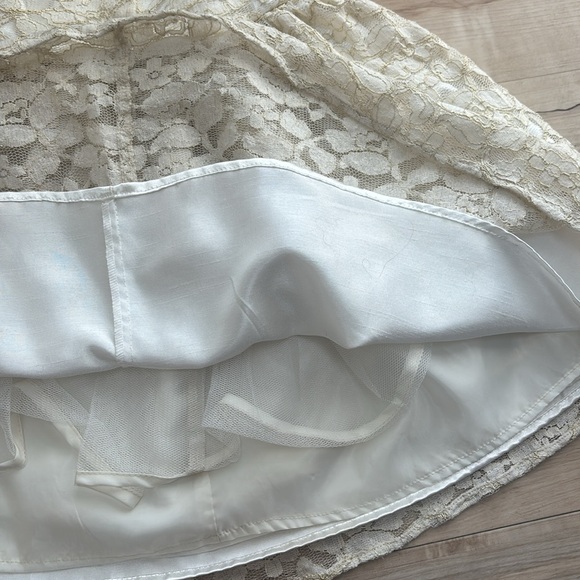 Cherokee Girls 5T Cream Lace Layers Dress with Faux Black Front Bow. So cute. - Picture 8 of 11